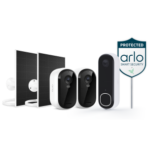 Doorbell + 2 Outdoor Cameras + 2 Solar Panel Chargers Security Kit