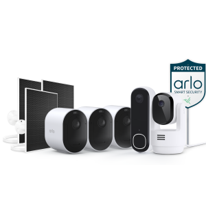 Doorbell + 3 Pro Outdoor Cameras + 3 Solar Panel Chargers + Indoor Pan Tilt Camera Security Kit